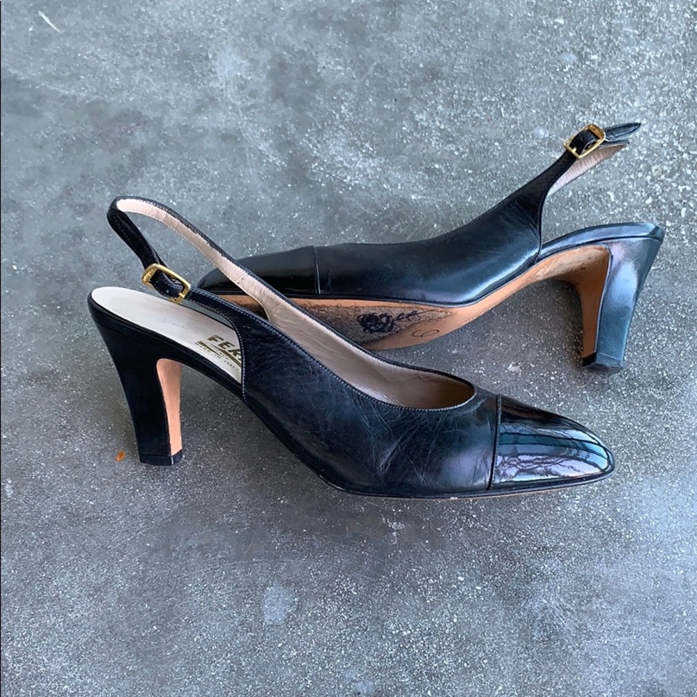Cap Toe Sling Back Pumps - Picture 6 of 8